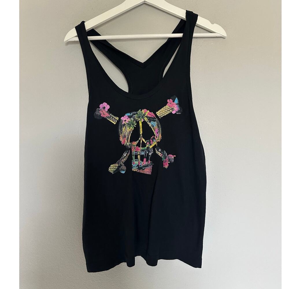 Vintage Stussy Skull Black Tank Top size Medium